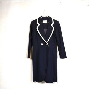 Braemar  100% wool midi Dress by michelle Monet wrap long sleeve office formal